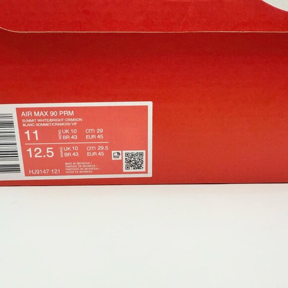 Men's Nike Air Max 90 PRM "Sound Wave" Smmt Wht/Bright Crimson - Picture 4 of 10